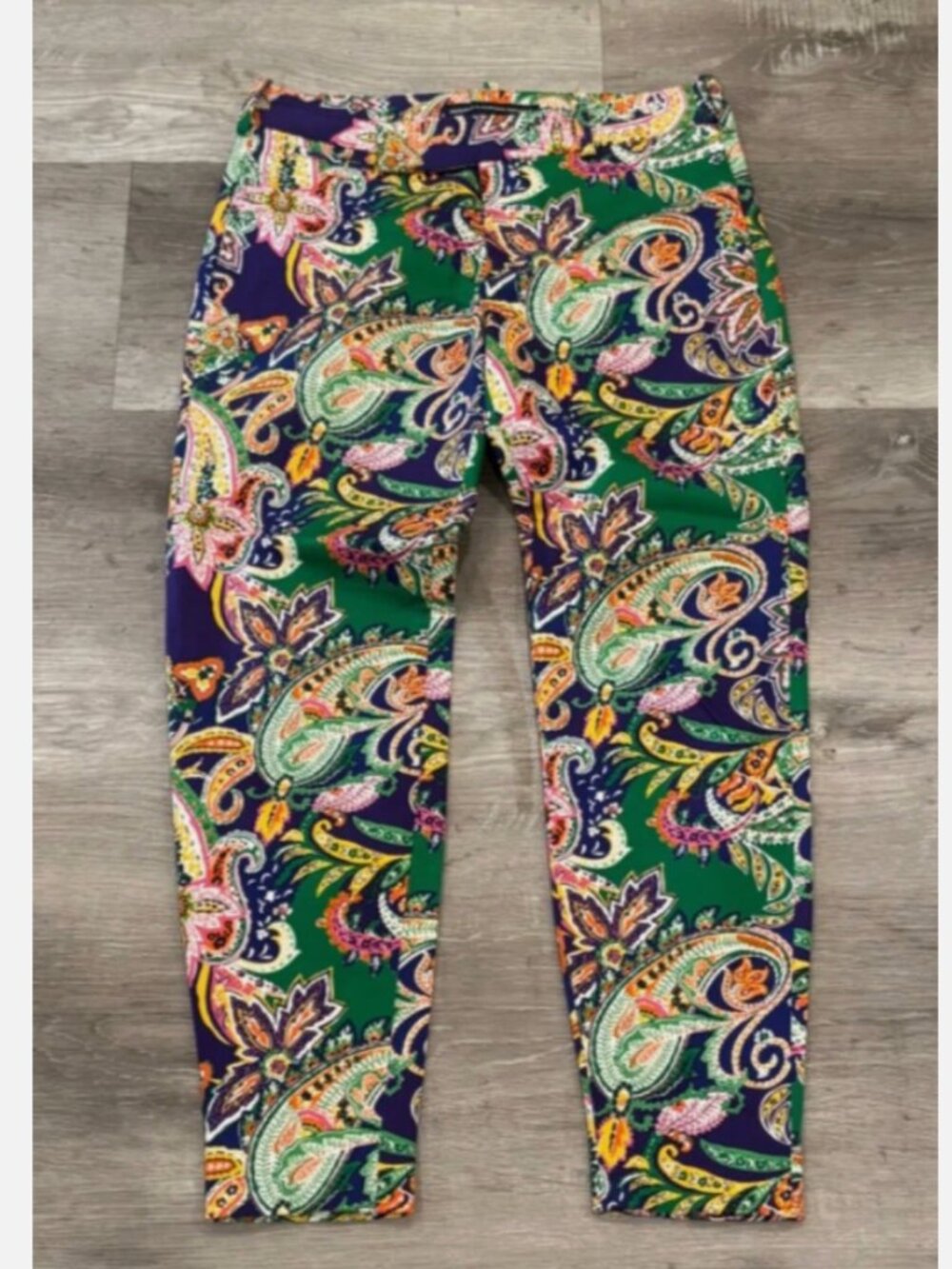 Vintage Ralph Lauren Sport Pailsey Capri Chino Floral Cropped Pant Womens 4